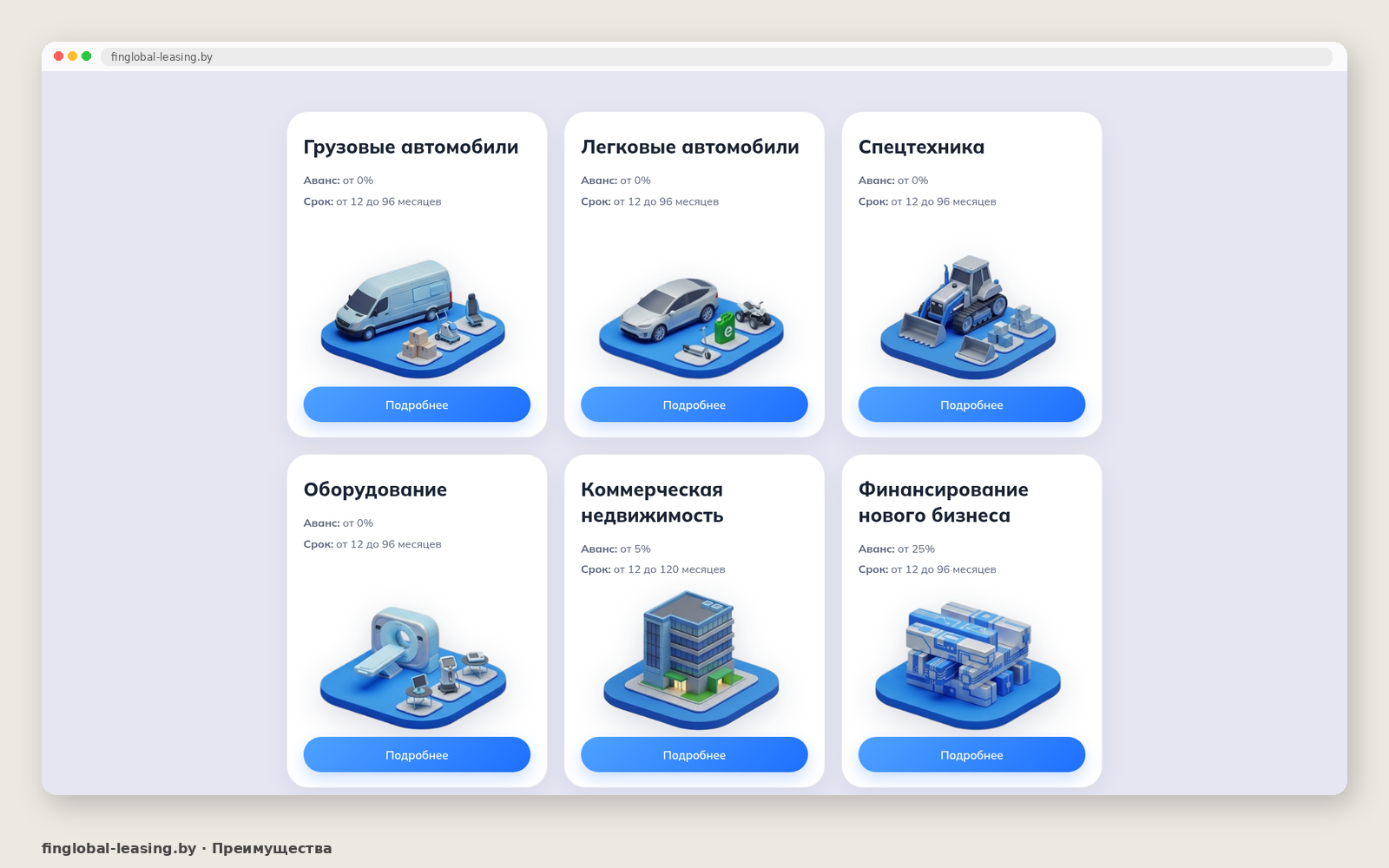 Второй экран FinGlobal Leasing
